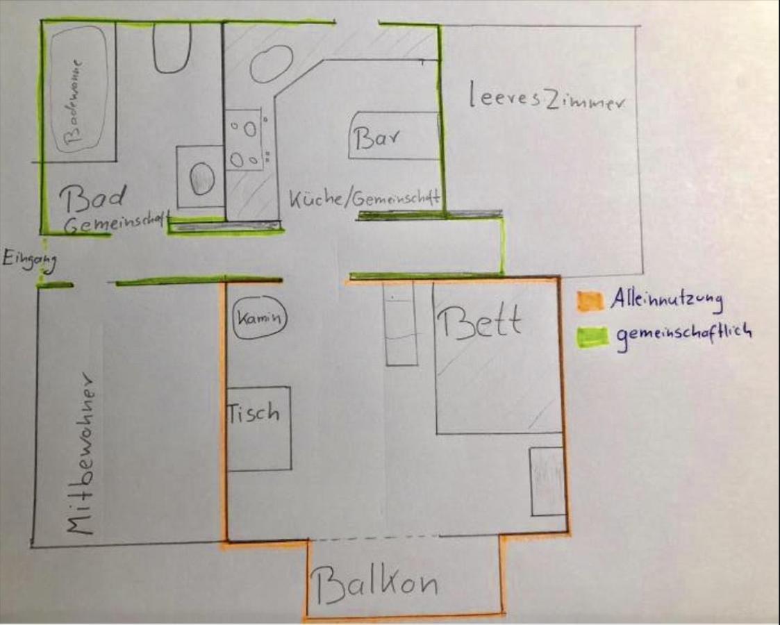شقة Zentrales Wg-Zimmer 1 Ravensburg, Balkon, Kamin المظهر الخارجي الصورة